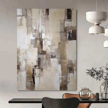 Load image into Gallery viewer, “Neutral Tones Abstract Composition” - Beige, Grey, White Abstract Art on Canvas DKH1307