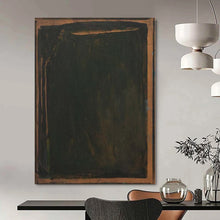 Load image into Gallery viewer, Large - Scale Hand - painted Dark Green Framed Abstract Acrylic Art for Dramatic Dining Rooms LargeART0150