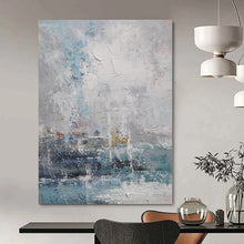 Load image into Gallery viewer, Impressionistic Coastal Scene Abstract Canvas Painting, Ideal for Beach House Bedroom & Relaxing Spa LargeART1108
