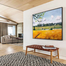 Load image into Gallery viewer, “Rural Serenity” - Realistic - style Abstract Acrylic of a Countryside, For Farmhouse and Patio DLZ208