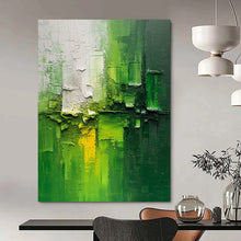 Load image into Gallery viewer, “Textured Green Abstraction” - Expressionistic Abstract Acrylic, Suits Contemporary Bedroom and Art Studio DTP003
