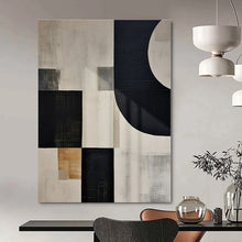 Load image into Gallery viewer, Mixed Geometric Abstract Painting, Ideal for Eclectic Living Room & Modern Dining Area LargeART1373