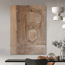 Load image into Gallery viewer, Abstract Brown Symbol Abstract Canvas Painting, Ideal for Rustic Office & Art - Curious Hallway LargeART1201