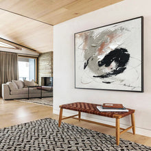 Load image into Gallery viewer, Minimalist Abstract Painting with Gray, Black, and White for Contemporary Studio & Calm Bedroom DKH312