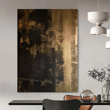 Load image into Gallery viewer, Dark Textured Abstract Canvas Painting, Perfect for Industrial - Chic Lounge & Dramatic Entryway LargeART1295