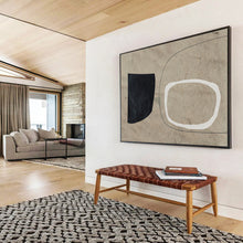 Load image into Gallery viewer, Minimalist Black, White, and Beige Shapes Abstract acrylic painting DLZ113