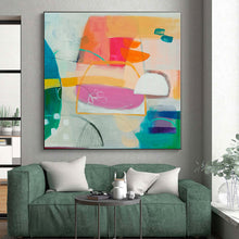 Load image into Gallery viewer, Oversized Hand-Painted Abstract Mural for Living Room & Office