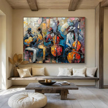 Load image into Gallery viewer, Colorful Jazz Band Painting on Canvas - “Vibrant Performers” DKH761