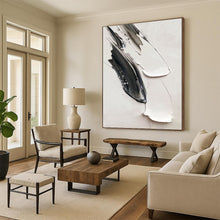 Load image into Gallery viewer, “Grey and White Impasto Strokes” - Textured Minimalist Art on Canvas DKH1669