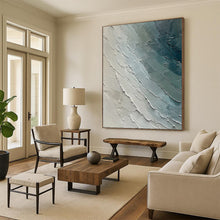 Load image into Gallery viewer, Hand - painted Large - scale Layered Blue - Gray Abstract Acrylic Art for Modern Hallways LargeART0084