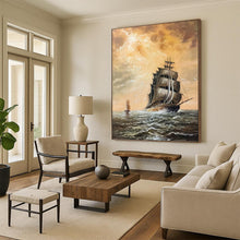 Load image into Gallery viewer, “Sailing Ship at Sea” - Romantic Seascape Art on Canvas DKH1649