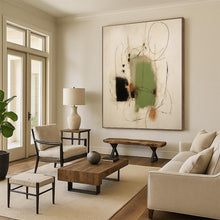 Load image into Gallery viewer, Large - Scale Green - Black Abstract Art for Nature - Inspired Office & Modern Lounge LargeART0518