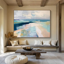 Load image into Gallery viewer, Soft Coastal Abstract - Serene Living Room or Bedroom Art LargeART1542