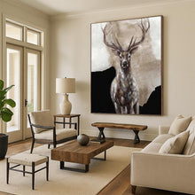 Load image into Gallery viewer, “Textured Stag Portrait” - Impasto Animal Art on Canvas DKH1462