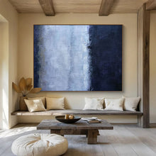 Load image into Gallery viewer, Minimalist “Blue - Gray Divide” Painting on Canvas, Abstract Calm Decor DKH840