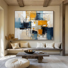 Load image into Gallery viewer, Color - Block Abstract Painting with Geometric Lines for Contemporary Office & Urban Loft DKH183