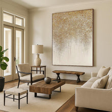 Load image into Gallery viewer, Large - Format Glittering Gold - Silver Abstract Acrylic for Glamorous Entryway LargeART0281