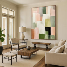 Load image into Gallery viewer, Minimalist Abstract Art, Neutral Blocks for Serene Bedroom & Modern Office LargeART2260