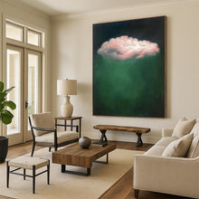 Load image into Gallery viewer, Pink Cloud on Green Abstract Art, Perfect for Dreamy Bedroom & Whimsical Nursery LargeART1984