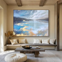 Load image into Gallery viewer, Misty Lake Reflection Large - Scale Hand - painted Abstract Acrylic Art DLZ192