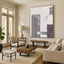 Load image into Gallery viewer, “Gray Block & Line” – Gray blocks, thin lines, white textured background DTP396