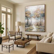 Load image into Gallery viewer, “Misty Forest Path” - Dreamy Woodland Landscape Art on Canvas DKH1433