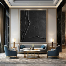 Load image into Gallery viewer, Black Textured Abyss Acrylic Art, Ideal for Modern Gothic Living Room & Dramatic Home Theater LargeART1069