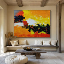 Load image into Gallery viewer, Bold Color Abstract Landscape Painting on Canvas - “Fiery Fields” DKH652