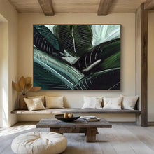 Load image into Gallery viewer, Vibrant Green Leaf Abstract Acrylic painting DLZ144