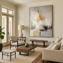 Load image into Gallery viewer, Neutral - Orange Abstract Patches Art for Sunny Breakfast Nook & Creative Studio LargeART0870