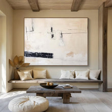 Load image into Gallery viewer, Minimalist Black - and - Beige Abstract Painting for Industrial Loft & Contemporary Gallery DKH096