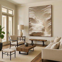 Load image into Gallery viewer, “Textured Beige Waves” - Abstract Acrylic with 3D Effect DTP023