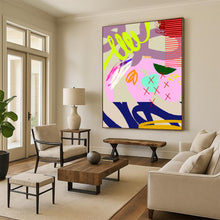 Load image into Gallery viewer, Playful Colorful Abstract Painting, Perfect for Creative Kids’ Room & Lively Office Breakroom LargeART1842