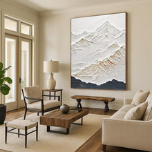 Load image into Gallery viewer, “Textured White Mountain Range” Abstract Nature - Inspired Painting on Canvas, Serene Decor DKH985