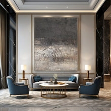 Load image into Gallery viewer, Gray Textured Abstract Art for Minimalist Art Studio & Urban - inspired Hotel Lobby LargeART0947