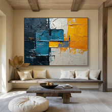 Load image into Gallery viewer, Mixed - Color Geometric Abstract Painting with Thick Textures for Industrial Loft & Creative Studio DKH276