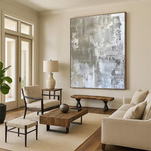Load image into Gallery viewer, Silver - Gray Abstract Art for Modern Monochrome Home & Art Gallery LargeART0852