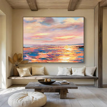 Load image into Gallery viewer, Vibrant Sunset Sea Abstract Art for Beach House & Colorful Dining Room DKH112