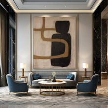 Load image into Gallery viewer, Brown & Black Abstract Canvas Painting, Great for Rustic - Modern Living Room & Art - Filled Hallway LargeART1301