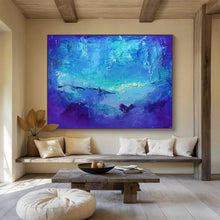 Load image into Gallery viewer, Blue Abstract Painting on Canvas - “Ocean Depths” DKH720