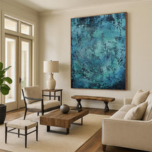 Load image into Gallery viewer, Large - Scale Turquoise Textured Abstract Art for Spa & Coastal Home LargeART0464
