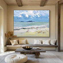 Load image into Gallery viewer, Textured Beach Scene Abstract Painting on Canvas - “Sunny Shores” DKH628