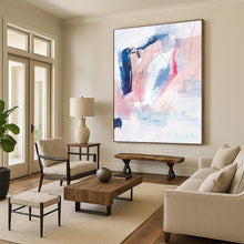 Load image into Gallery viewer, “Pastel Play” - Pink, blue, white with bold brushstrokes and lines DTP155