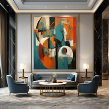 Load image into Gallery viewer, Colorful Geometric Abstract Canvas Painting, Perfect for Playful Kids’ Room & Modern Art Gallery LargeART1259
