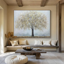 Load image into Gallery viewer, Golden Tree Impasto - Elegant Living Room Art LargeART1526