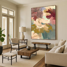 Load image into Gallery viewer, “Blush and Lavender Floral Harmony” - Pink, Purple, Blue Flower Art on Canvas DKH1353