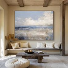 Load image into Gallery viewer, Coastal Abstract Painting with Soft Blues On Canvas for Beach House Dining Room & Relaxation Corner DKH337