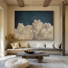 Load image into Gallery viewer, Fluffy Clouds on Dark Sky Abstract Art for Serene Bedroom & Meditation Space DKH124