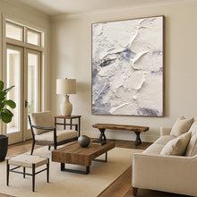 Load image into Gallery viewer, “Minimalist Textured White and Grey Abstract” - White, Grey Abstract Art on Canvas DKH1258