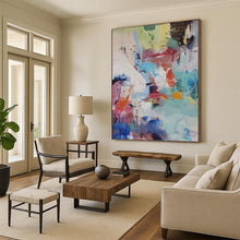 Load image into Gallery viewer, “Vibrant Color - Blocked Abstract” - Expressionistic Abstract Art on Canvas DKH1579
